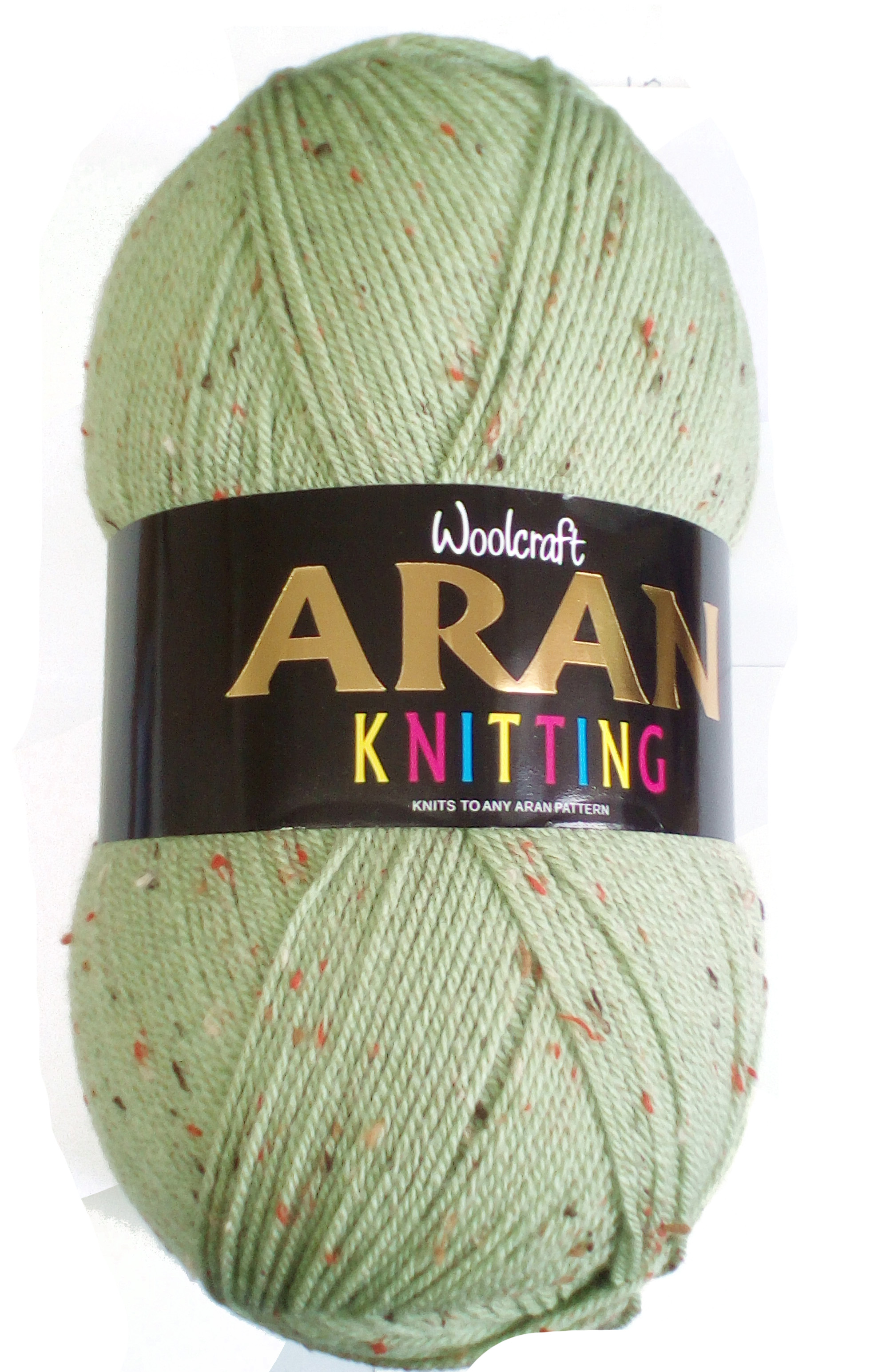 Aran Yarn 25% Wool 400g Balls x2 Sage Tweed 903